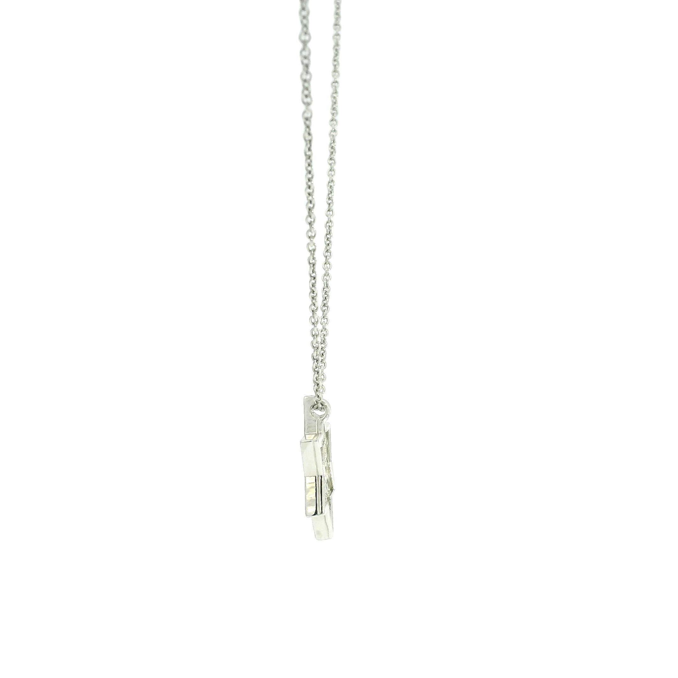Round Cut Tiffany & Co. Natural 0.24 Carat Diamond Star Platinum Necklace In Stock