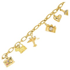 Tiffany & Co. Natural Diamond 18 Karat Charm Bracelet In Stock