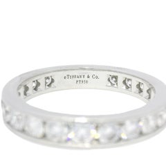 Tiffany & Co. Natural Diamond Channel Set Platinum Eternity Ring In Stock