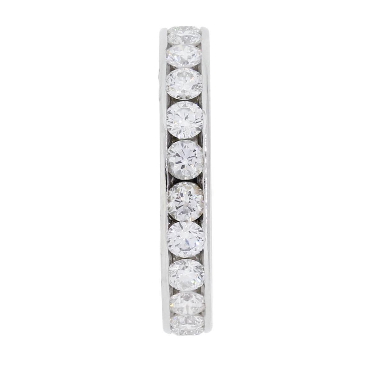 Modern Tiffany & Co. Natural Diamond Channel Set Platinum Eternity Ring In Stock