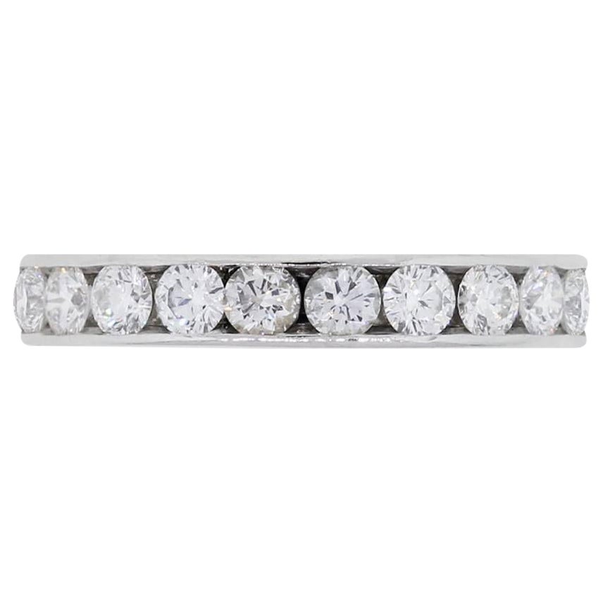 Tiffany 
Co. Natural Diamond Channel Set Platinum Eternity Ring In Stock