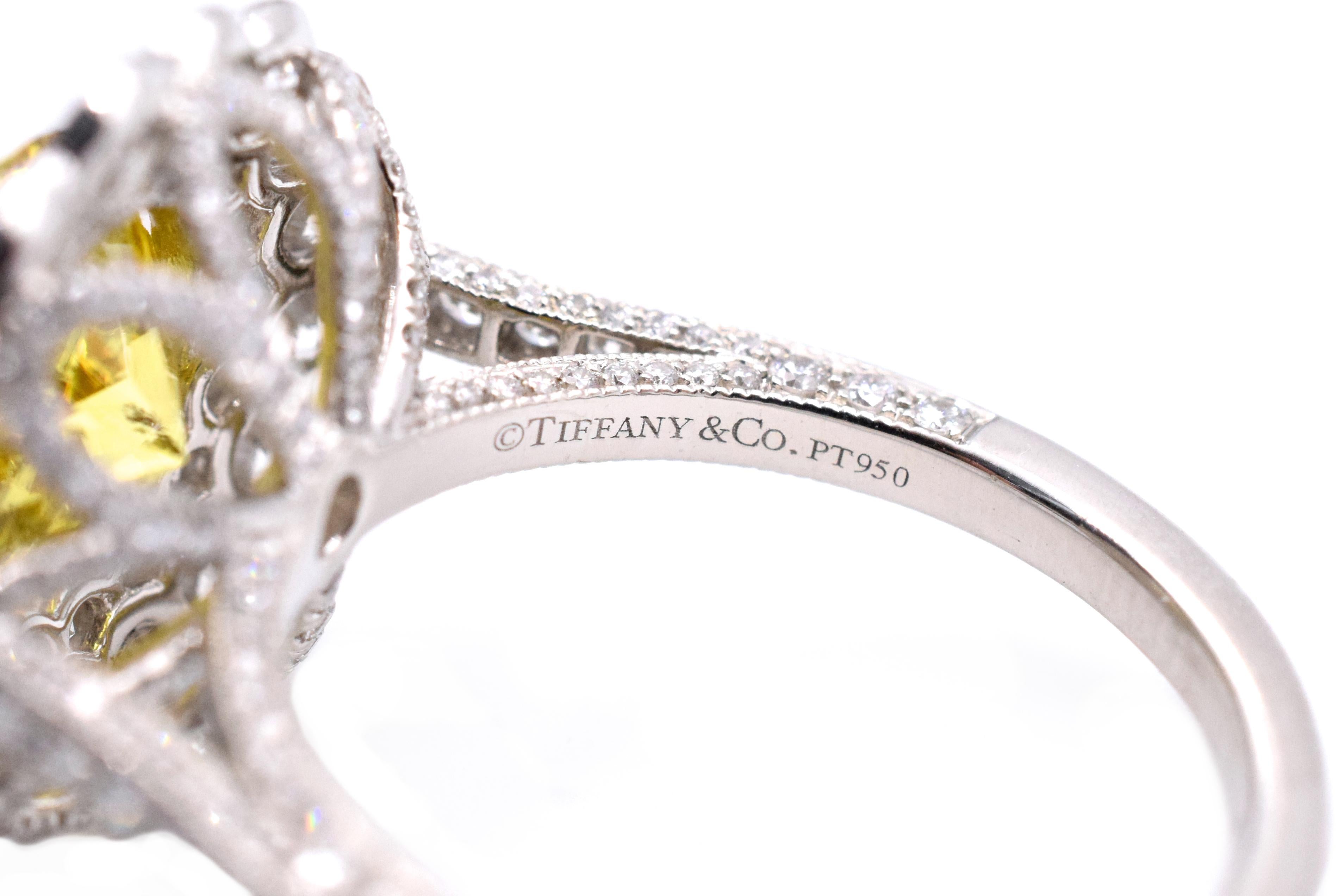 Artiste Tiffany & Co.  Bague en diamant jaune vif fantaisie G.I.A. en vente