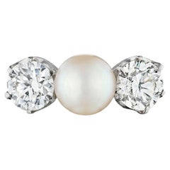 Tiffany & Co. Anillo de perlas naturales y diamantes