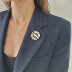 Tiffany & Co. NATURAL Pearl and Diamond Snowflake Brooch