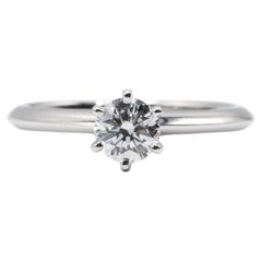 Tiffany & Co. Natural Round Diamond Platinum Solitaire Engagement Ring