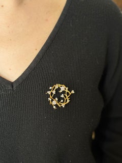 Tiffany & Co Naturalistic Diamond Yellow Gold Brooch