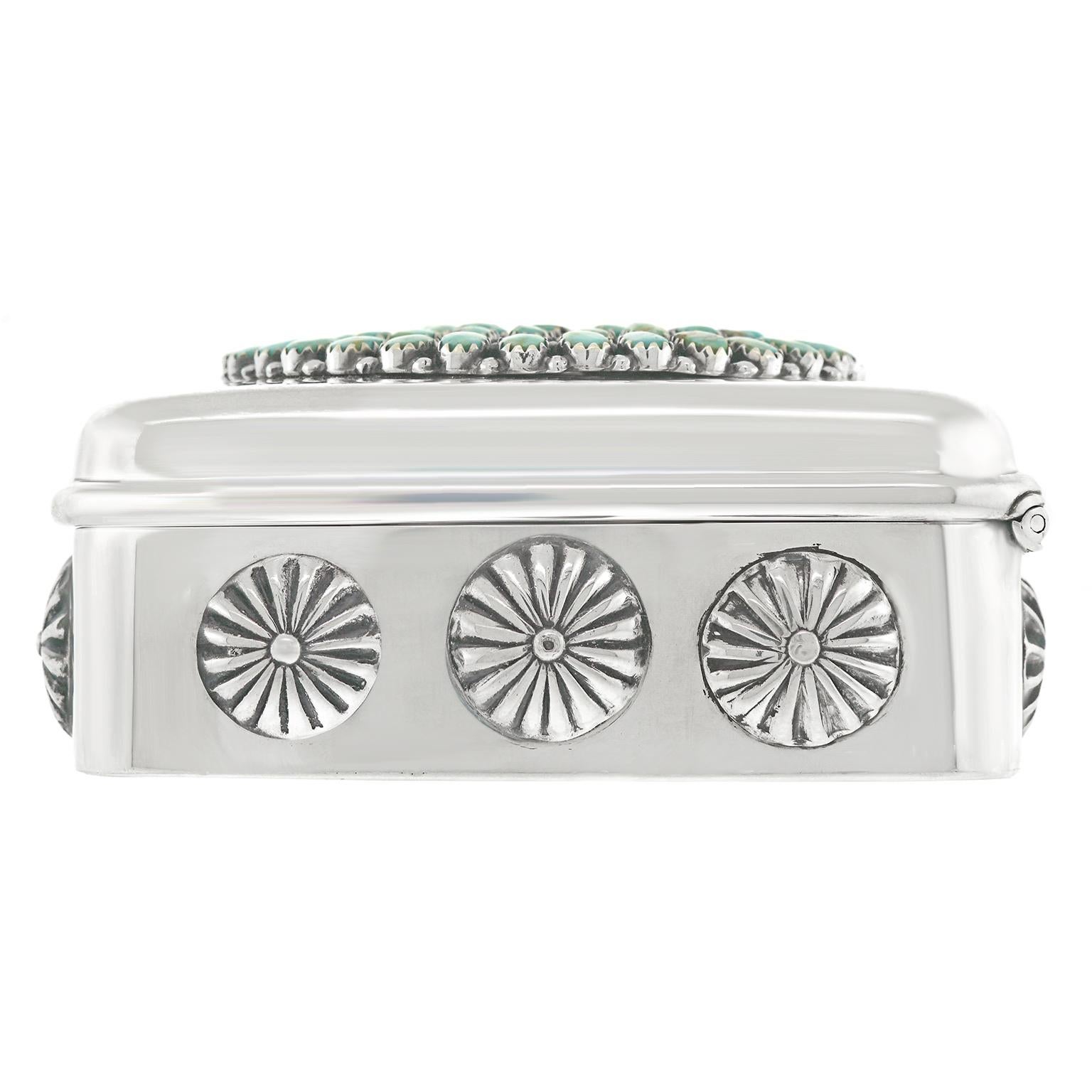 Tiffany & Co. Navajo-Element Decorated Sterling Box For Sale 1