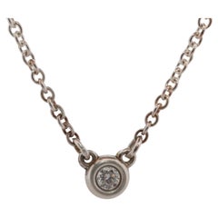 Collar Tiffany Co. Elsa Peretti Solitario de diamantes por metros 925 Libra esterlina 1P