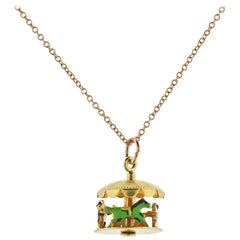 Tiffany & Co. Necklace with Enamel Carousel Pendant Charm