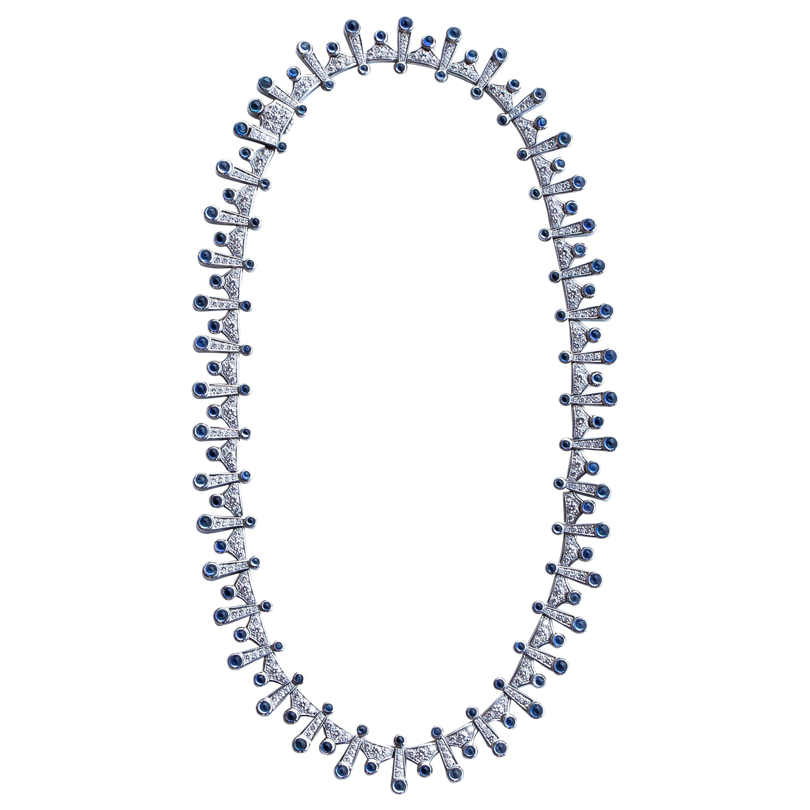 Tiffany & Co. Necklace Yogo Montana Sapphires 20 Carat and Diamonds 12 Carat
