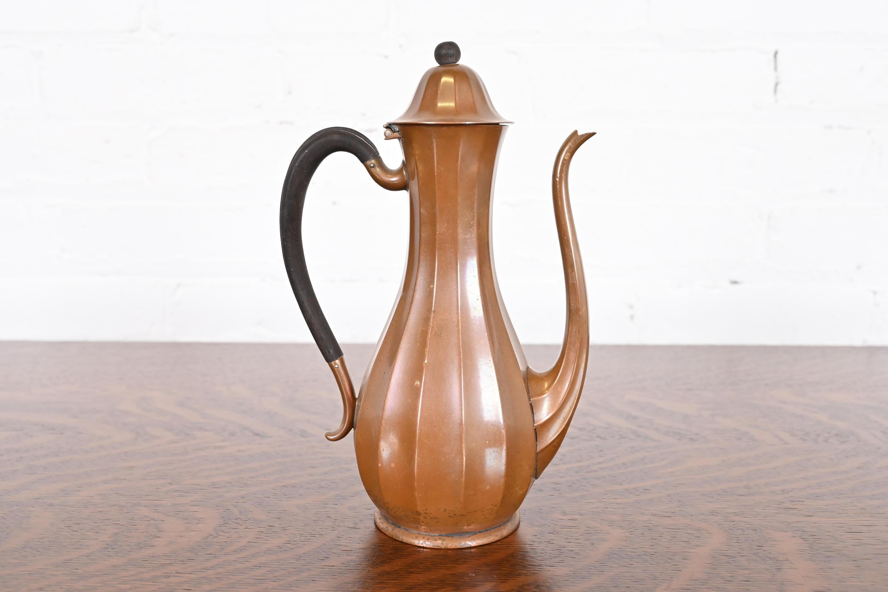 Tiffany & Co. New York Antique Arts & Crafts Copper Over Silver Tea Kettle 3