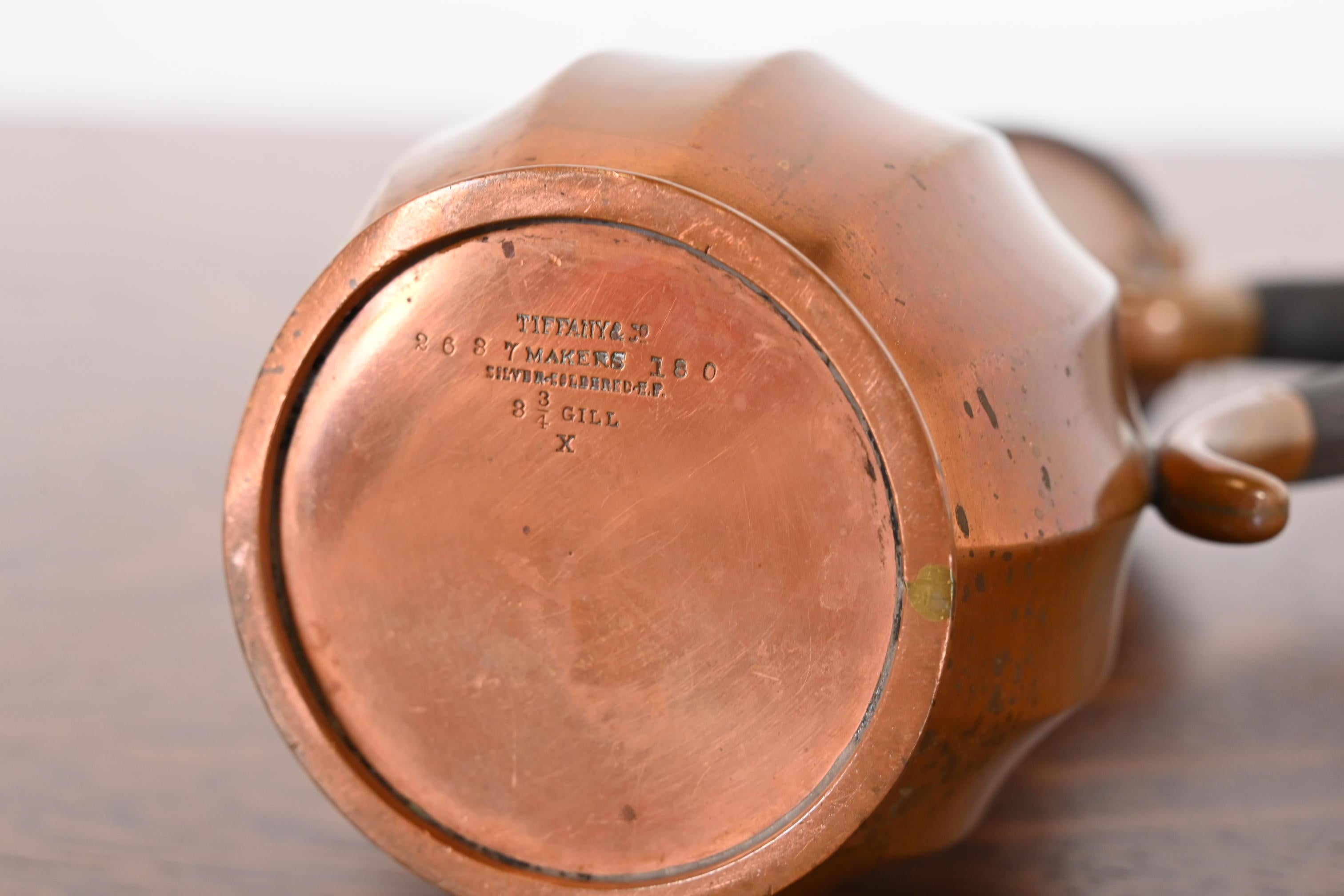 Tiffany & Co. New York Antique Arts & Crafts Copper Over Silver Tea Kettle 5