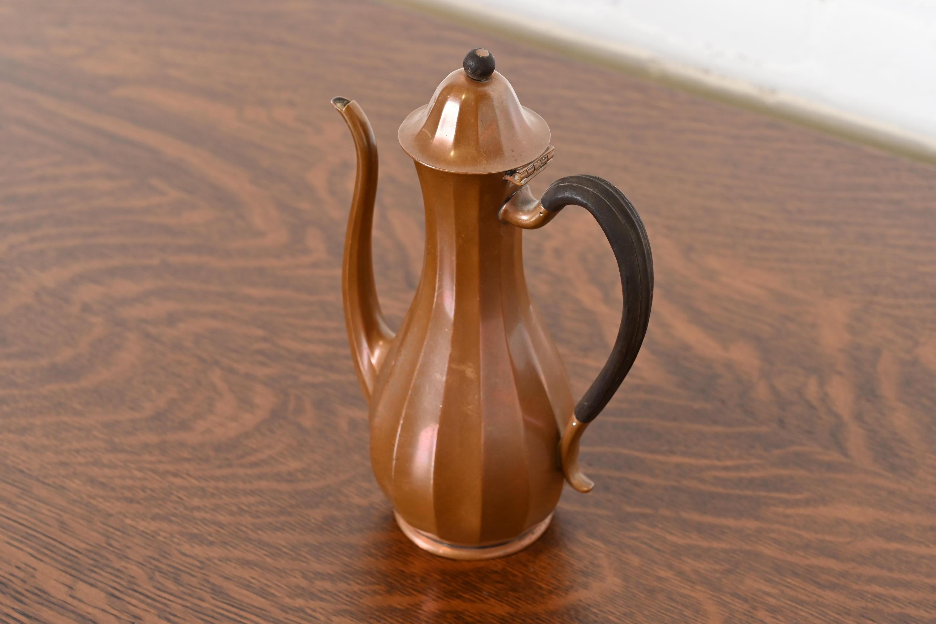 Arts and Crafts Tiffany & Co. New York Antique Arts & Crafts Copper Over Silver Tea Kettle
