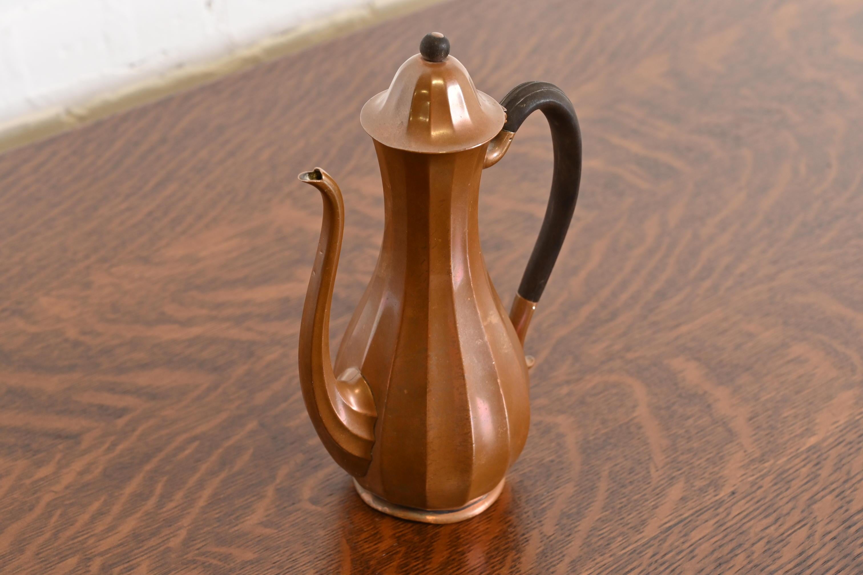 American Tiffany & Co. New York Antique Arts & Crafts Copper Over Silver Tea Kettle