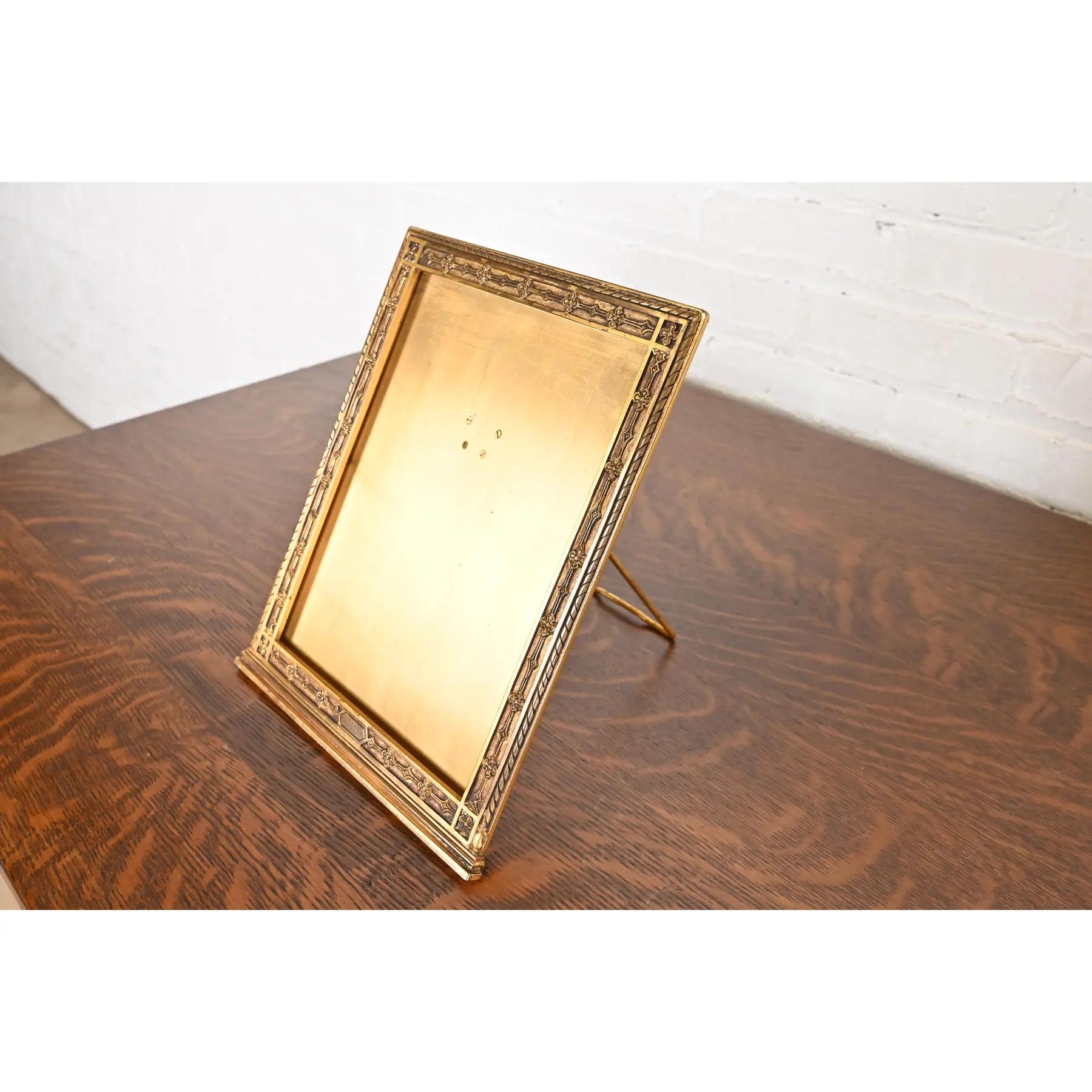 American Tiffany & Co. New York Art Nouveau Bronze Doré Large Picture Frame For Sale