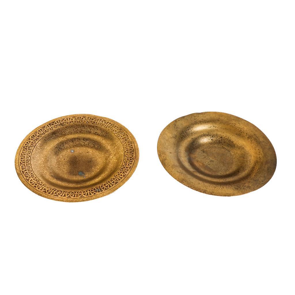 Late 19th Century Tiffany & Co New York Gilt Brass Decorative Pair of Plate For Sale