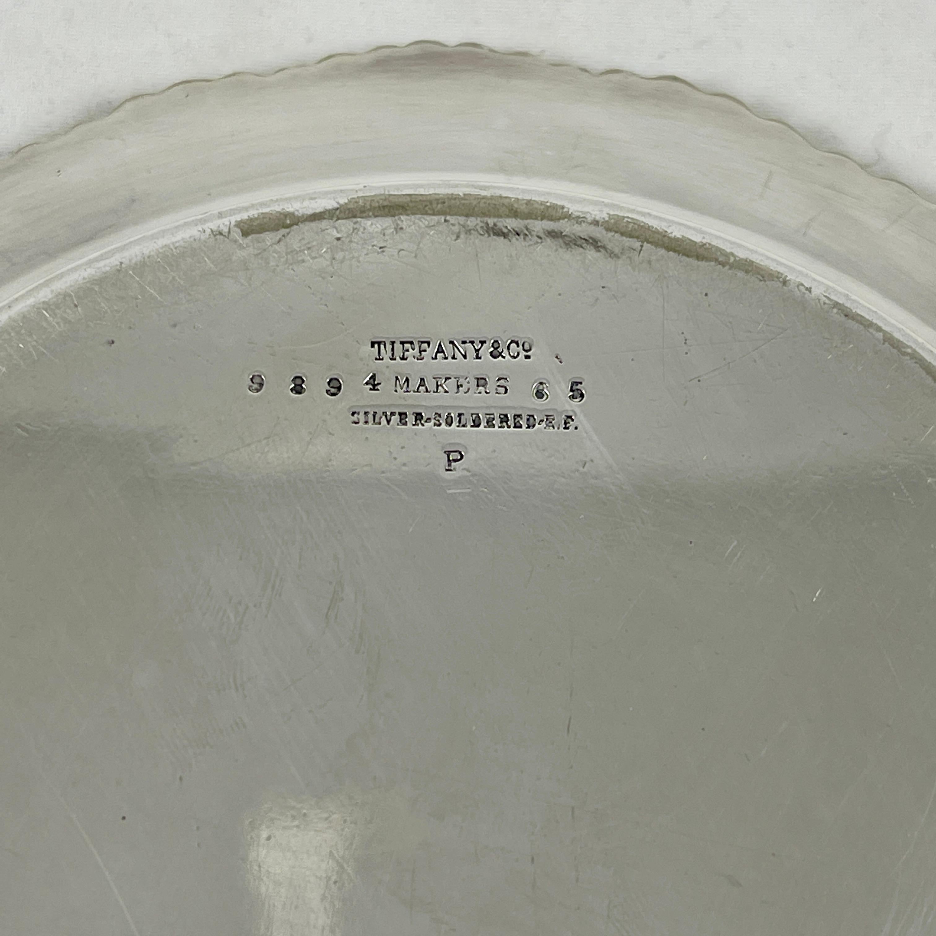 Tiffany & Co. New York Silver Plate Weinflaschen-Untersetzer mit Liner-Einsatz (amerikanisch) im Angebot