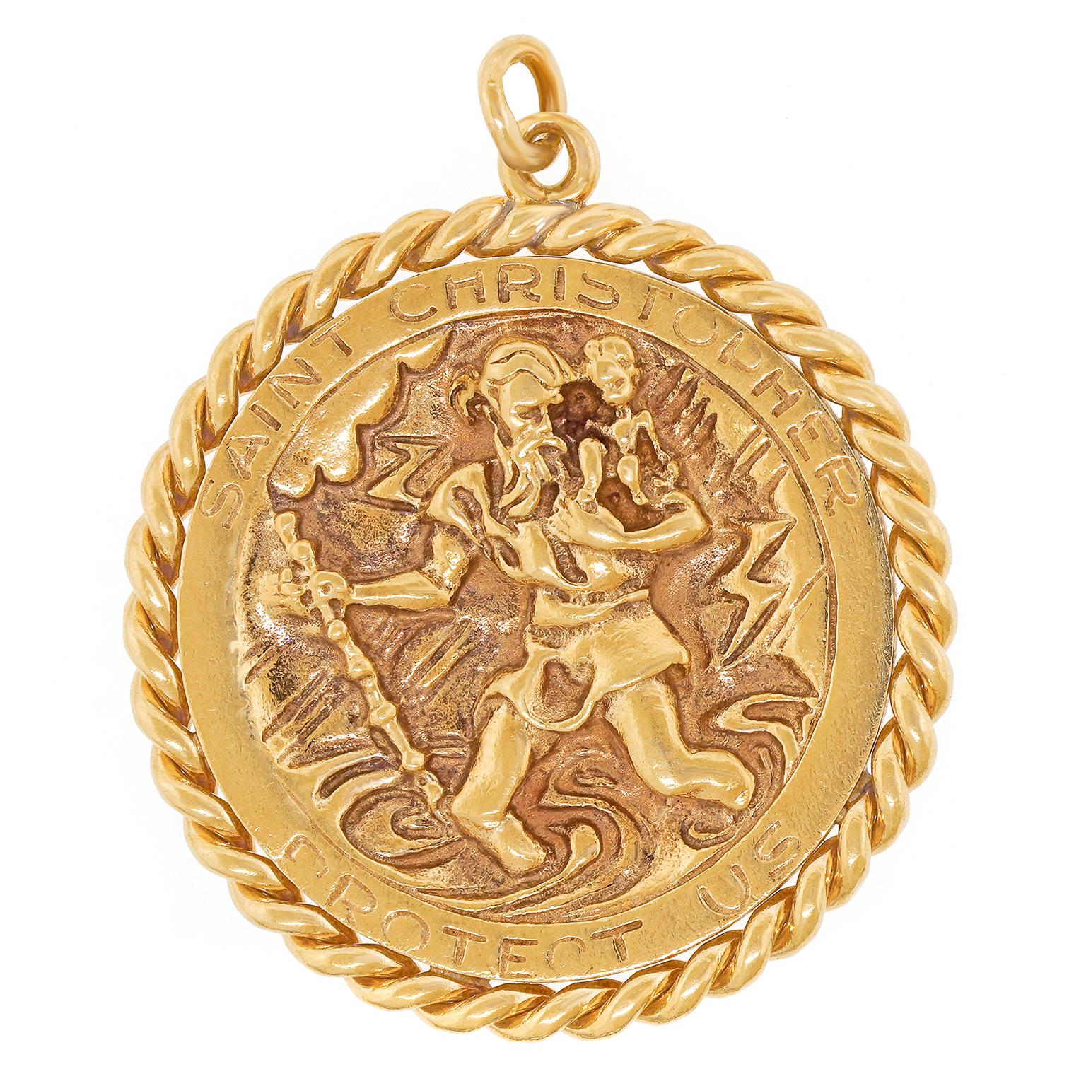 Tiffany & Co. New York St. Christopher Pendant In Excellent Condition In Litchfield, CT