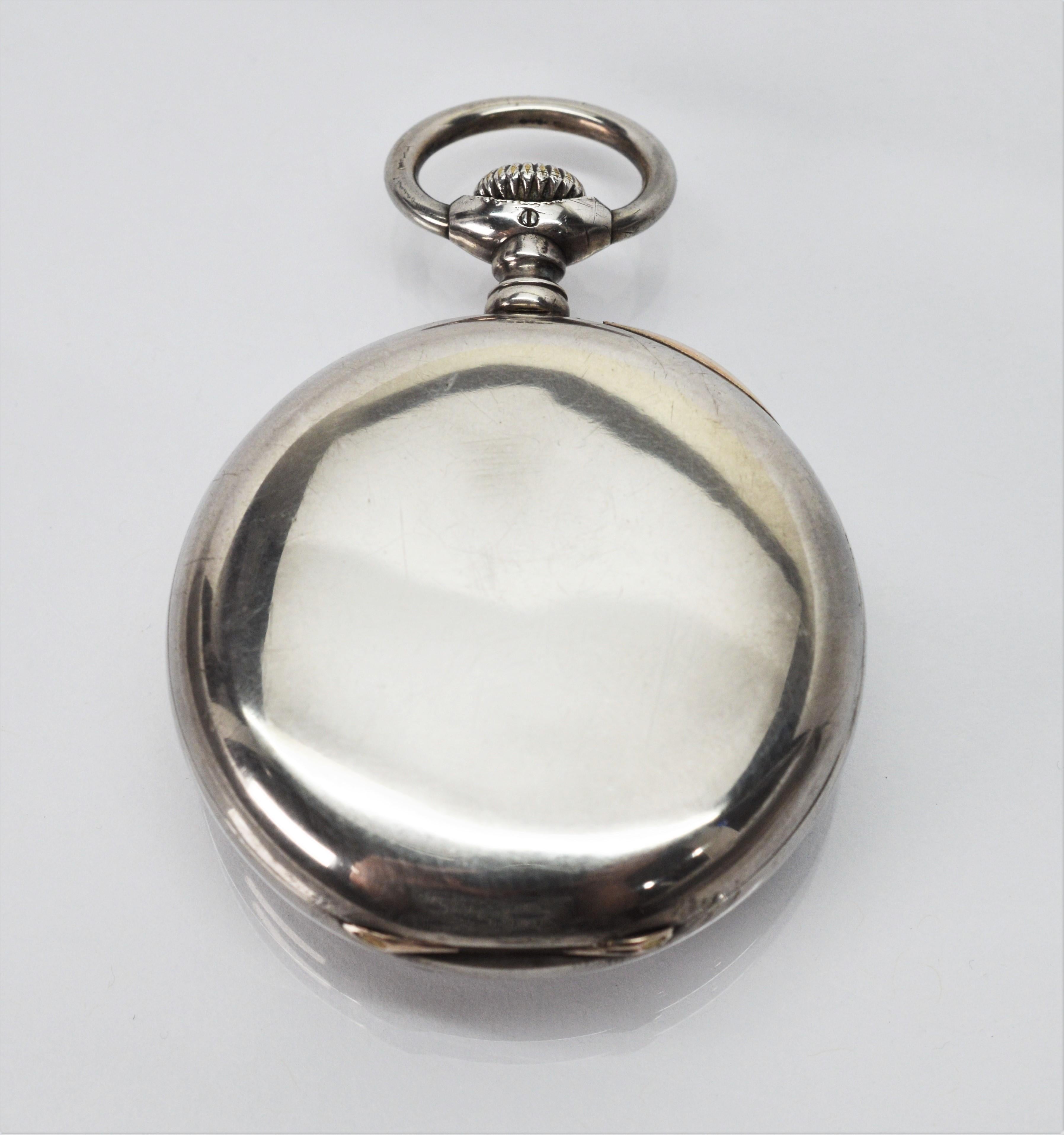 Tiffany & Co. New York Sterling Silver Pocket Watch In Good Condition In Mount Kisco, NY