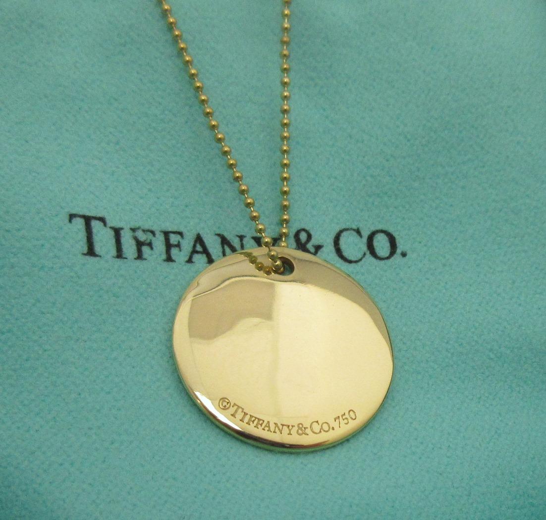 TIFFANY & Co. Notes Collier Alphabet Lettre Y Disque pendentif rond en or 18K LARGE en vente 3