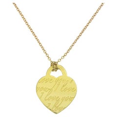 Tiffany & Co Notes 18K Heart Pendant and Necklace