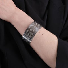 Tiffany & Co. Notes Collection Vintage 925 Sterling Silver Cuff Bracelet