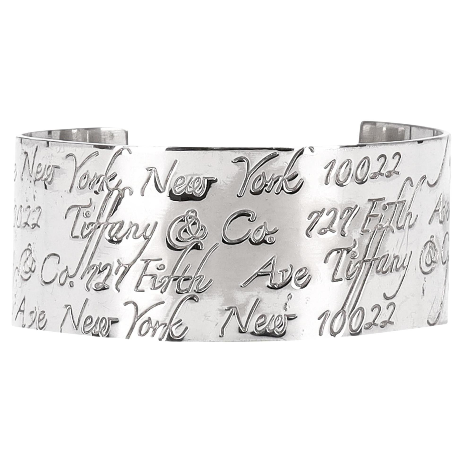Tiffany & Co. Notes Collection Vintage 925 Sterling Silver Cuff Bracelet