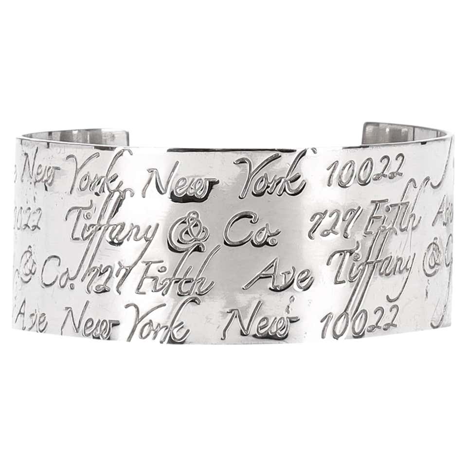 Tiffany And Co 1997 Silver 1925 Engraved Cuff Bracelet For Sale At tiffany-and-co-1997-silver-1925-engraved-cuff-bracelet-for-sale-at