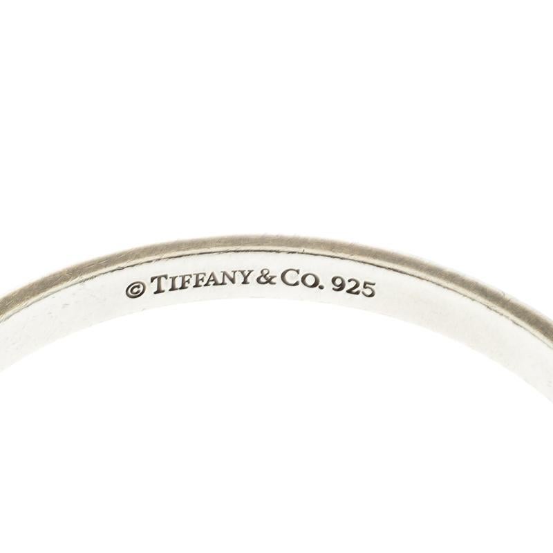 Contemporary Tiffany & Co. Notes Engraved Silver Bangle Bracelet 19cm