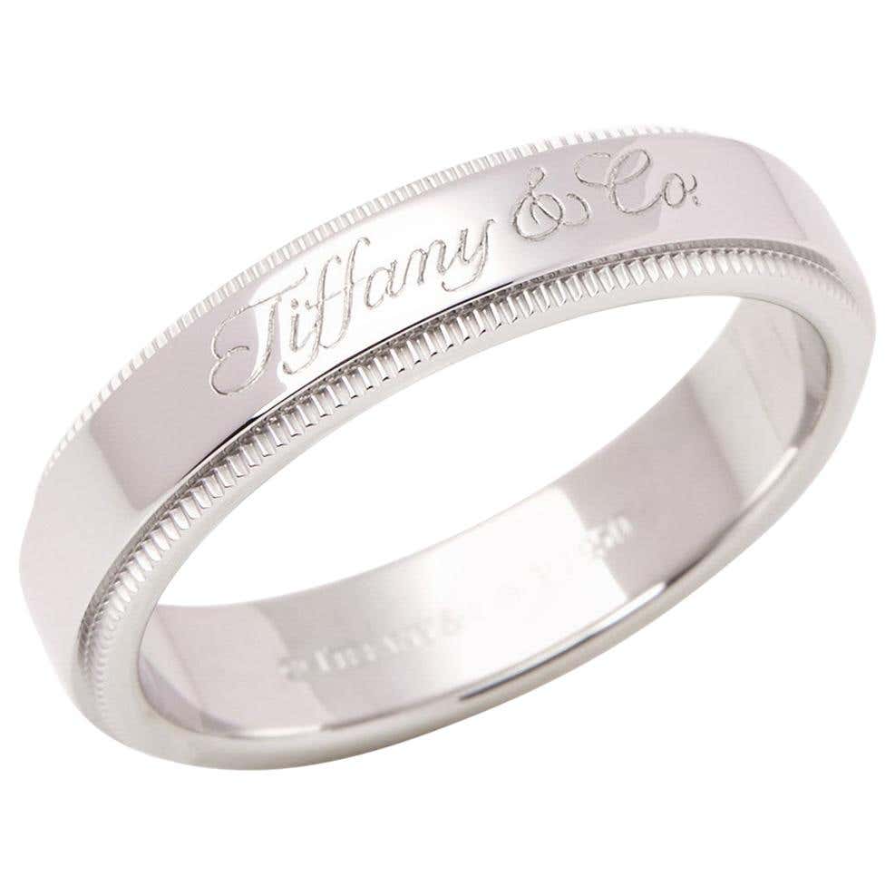 Tiffany and Co. Notes Milgrain Platinum Band Ring at 1stDibs | tiffany ...