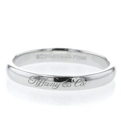 TIFFANY & Co. Notes Platinum 3mm Lucida Wedding Band Ring 5.5