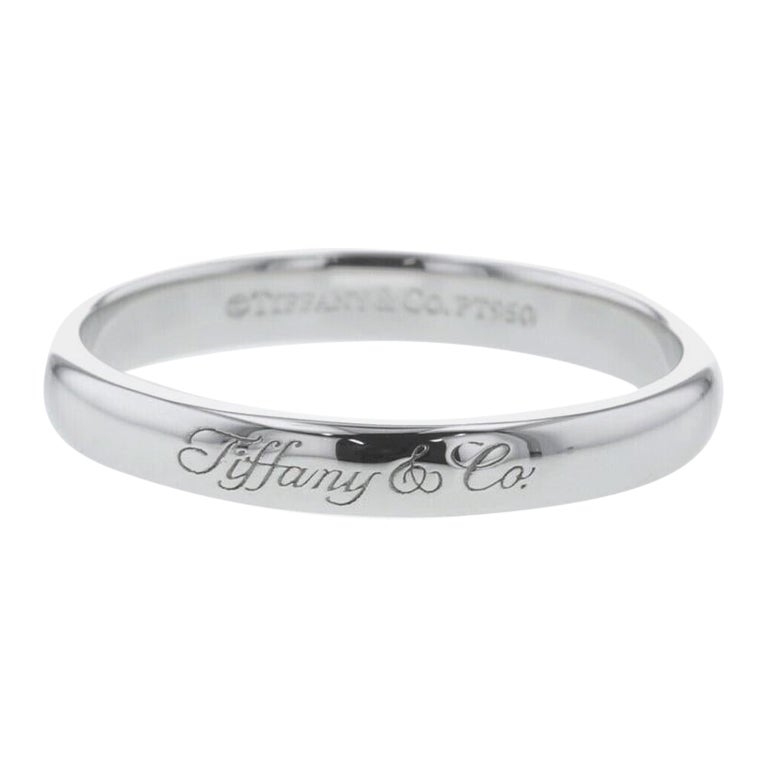 TIFFANY & Co. Note Anello di Platino 3mm Lucida Wedding Band 5,5