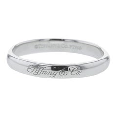 TIFFANY & Co. Note Anello di Platino 3mm Lucida Wedding Band 5,5
