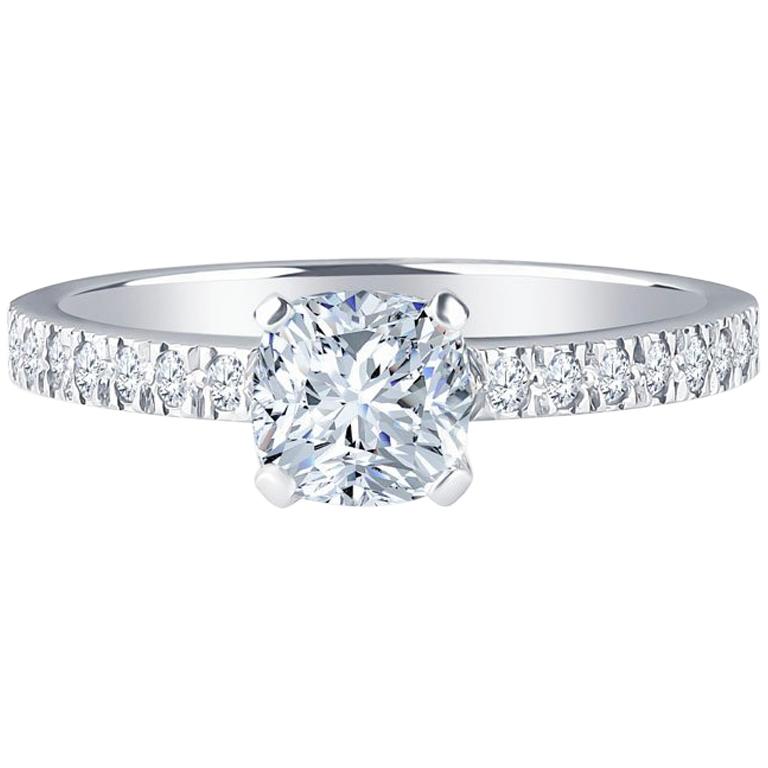 Tiffany & Co. Nova Cushion 0.71 H VVS1 Carat Diamond Engagement Ring