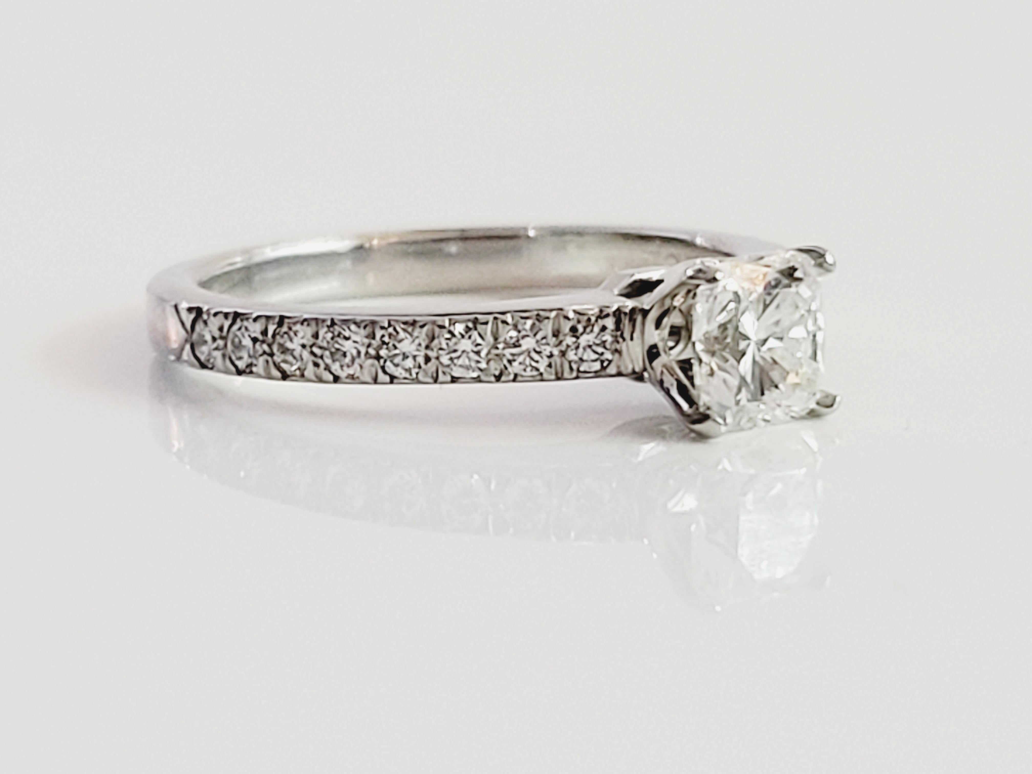 Brand Tiffany & co 
Type ring
Gender women 
Condition pre-owned
Ring size 4.5
Ring weight 3.7gr
Material platinum
Metal purity 950
Main stone diamond 0.47ct
Clarity VS1
Diamond color H
Retail price:$6000