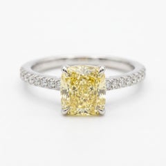 Tiffany & Co Novo 1.40ct Fancy Yellow Diamond Engagement Ring Platinum 18K