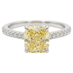 Tiffany & Co Novo 1.40ct Fancy Yellow Diamond Engagement Ring Platinum 18K