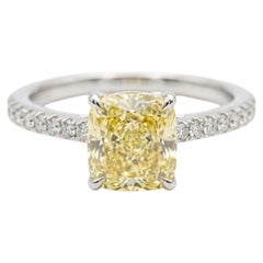 Tiffany & Co Novo 1.40ct Fancy Yellow Diamond Engagement Ring Platinum 18K