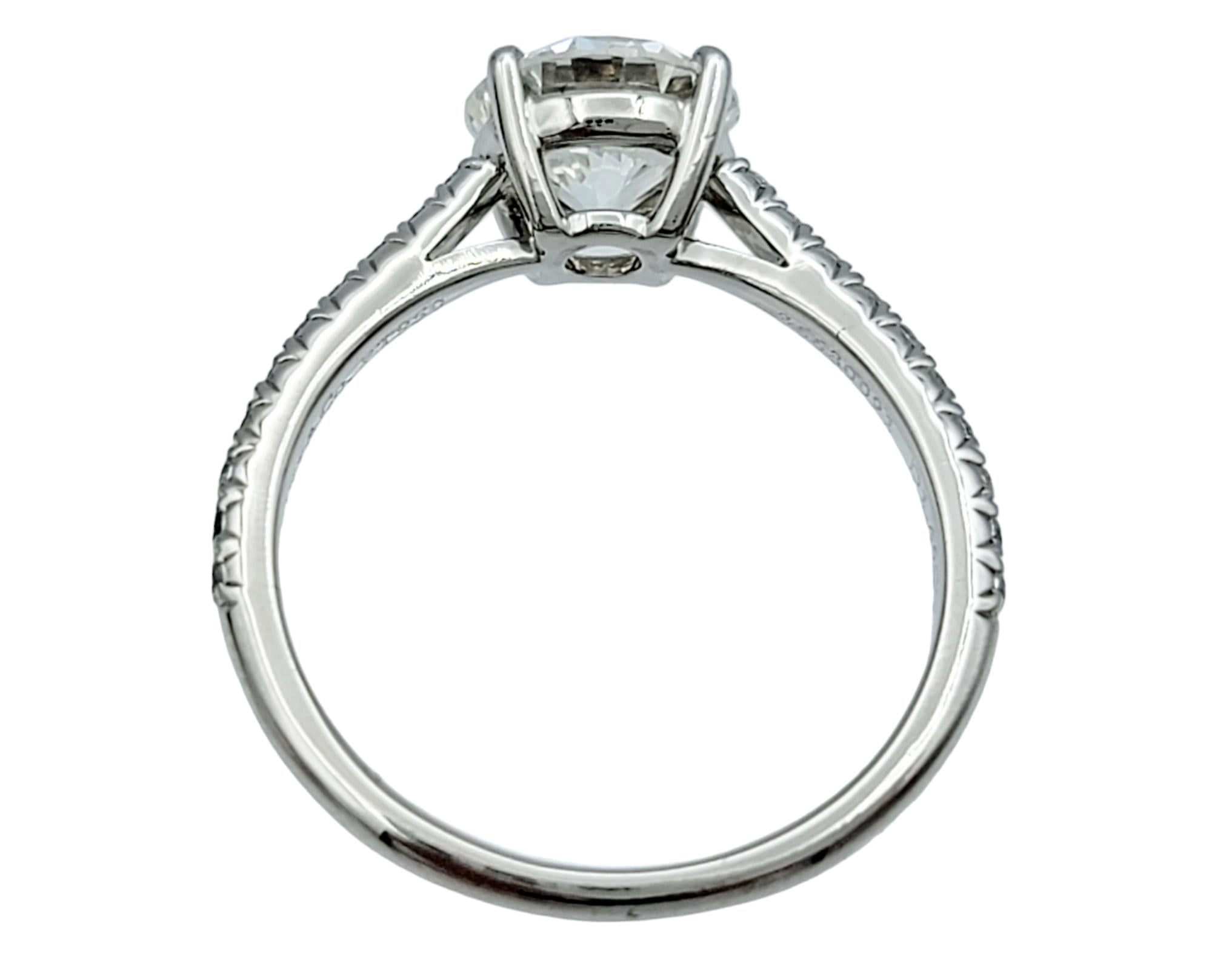 Tiffany & Co. Novo, bague de fiançailles solitaire en platine sertie de diamants de 1,46 carat Pour femmes en vente