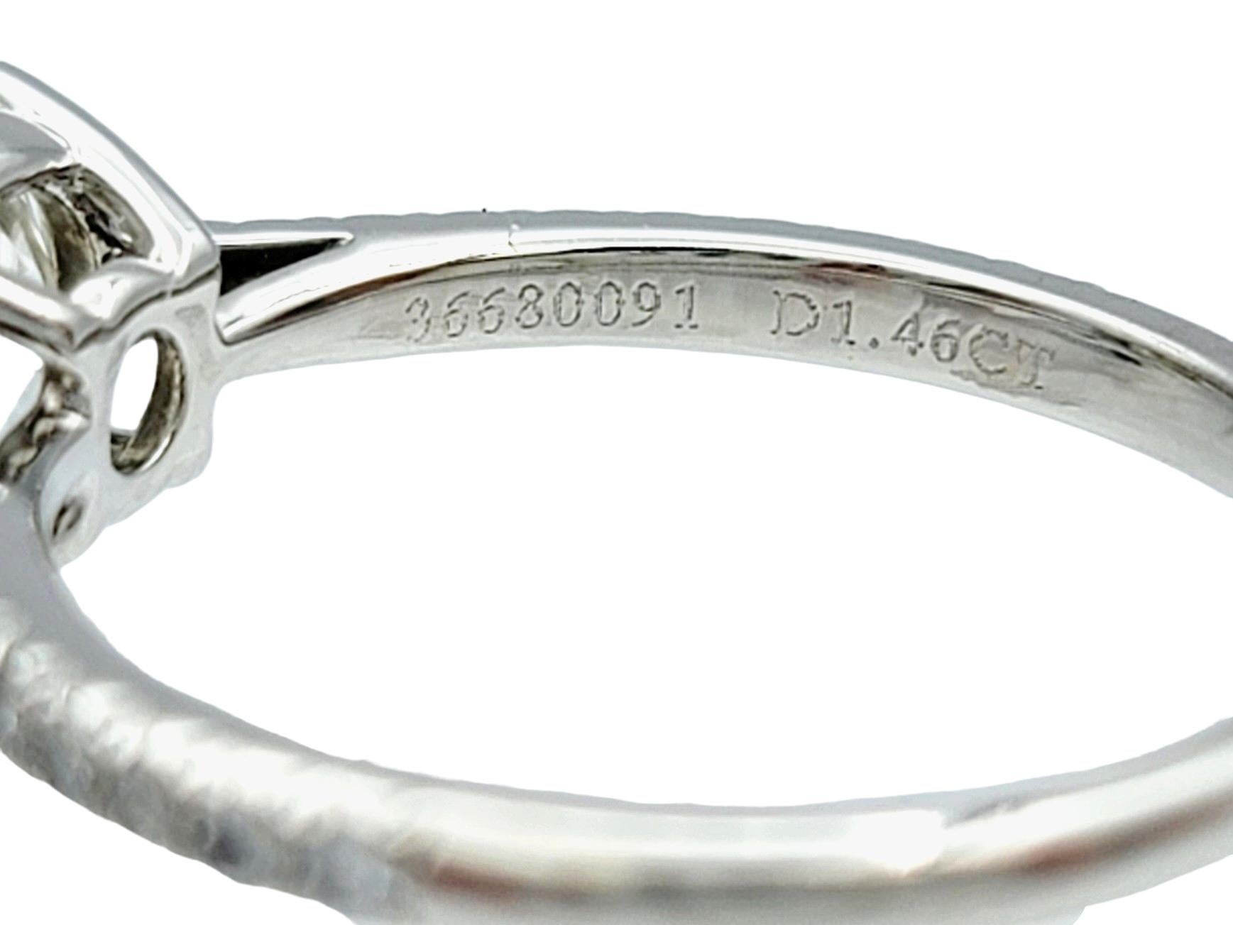 Tiffany & Co. Novo, bague de fiançailles solitaire en platine sertie de diamants de 1,46 carat en vente 2