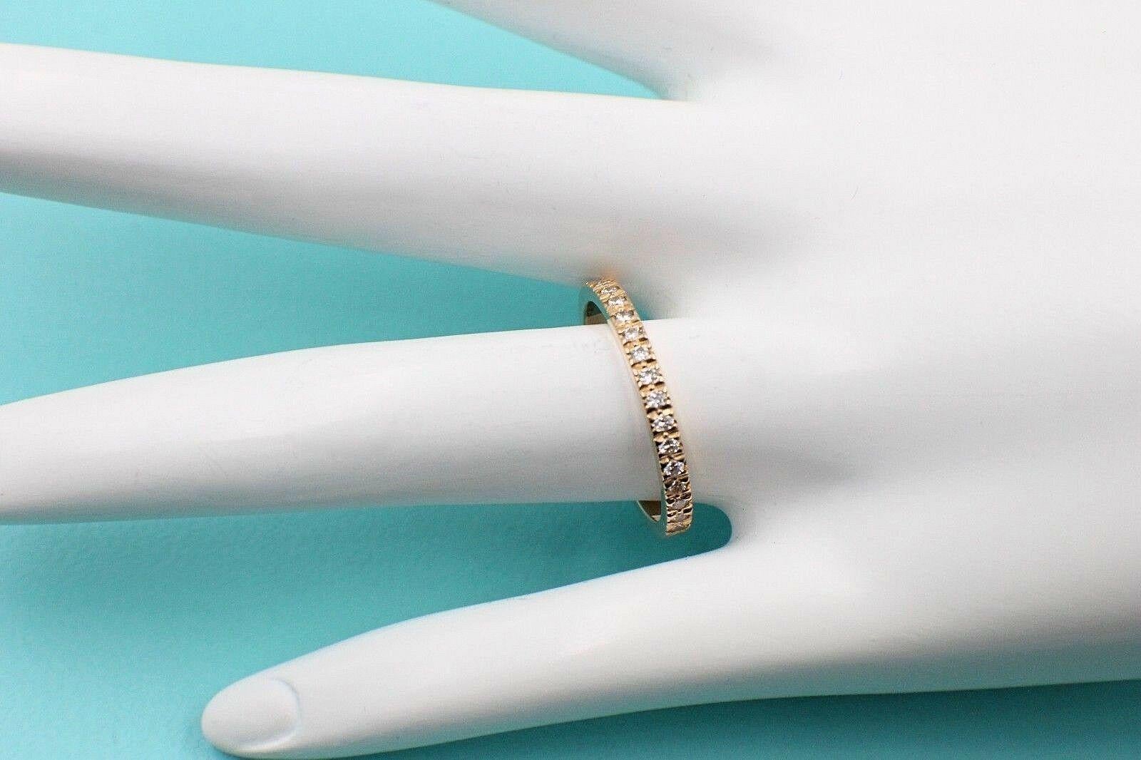 Tiffany & Co. Novo Diamond Half Circle Band Ring 18 Karat Rose Gold In Excellent Condition For Sale In San Diego, CA