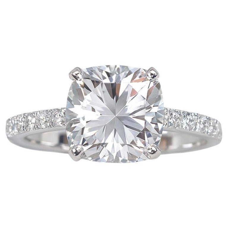 Tiffany and Novo Cushion Cut Diamond Engagement Ring For Sale