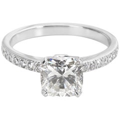 Tiffany & Co. Novo Cushion Diamond Engagement Ring in Platinum I/VS1 1.51 Carat