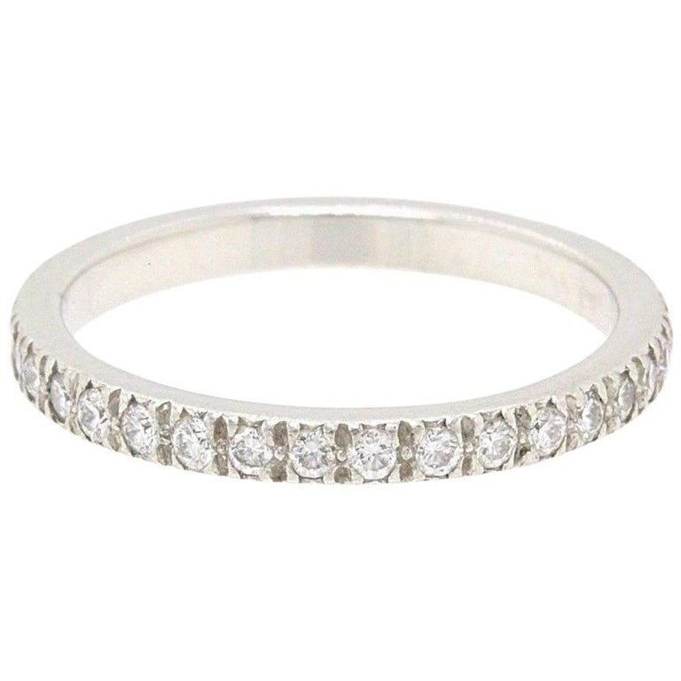 Tiffany and Co. Novo Diamond and Platinum Full Circle Wedding Band Ring