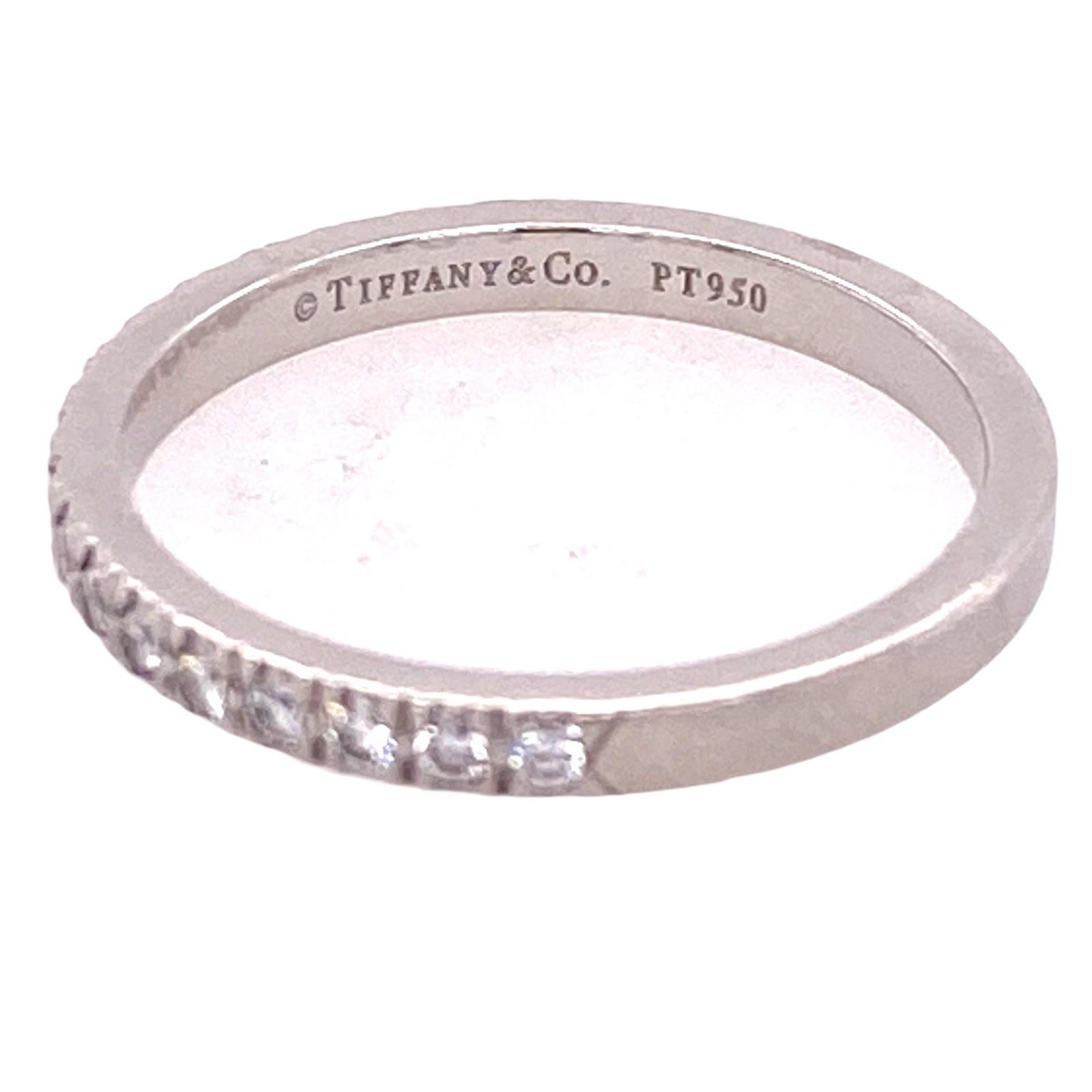 Round Cut Tiffany & Co. Novo Diamond Half Circle Platinum Wedding Band Ring