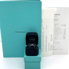 Tiffany & Co NOVO Emerald Diamond RB Diamonds Band 0.61tcw Plat Engagement Ring
