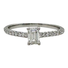 Tiffany & Co NOVO Emerald Diamond RB Diamonds Band 0.61tcw Plat Engagement Ring