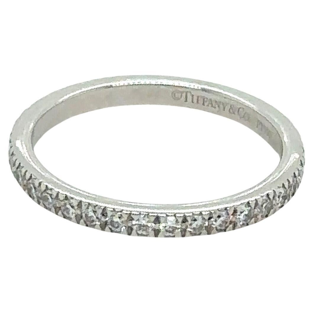 Tiffany & Co Novo Full Circle Diamond Wedding Band Ring Platinum For Sale