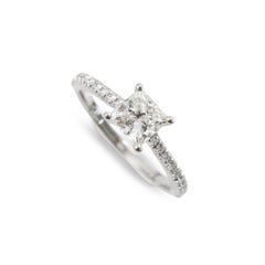 Tiffany & Co. Novo Platinum 0.95ctw Princess Cut Pave Diamond Engagement Ring