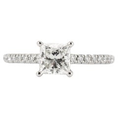 Tiffany & Co. Novo Platinum 0.95ctw Princess Cut Pave Diamond Engagement Ring